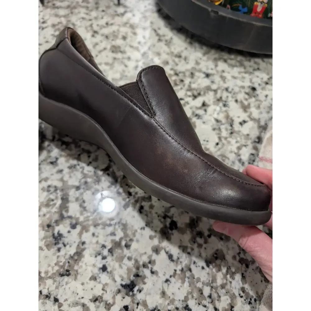 Womens/Ladies Brown Rockport Leather Upper Shoes 7W Used